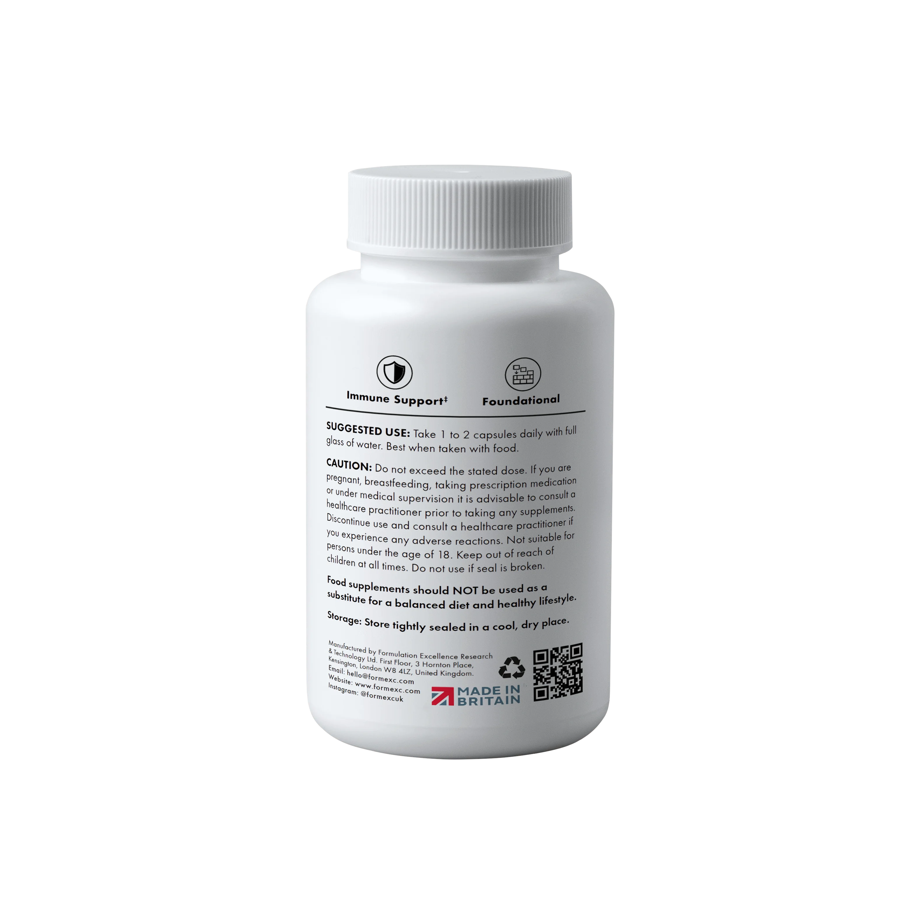 Formexc IMMUNE supplement with natural antioxidants, vitamins and minerals for immunity and vitality.